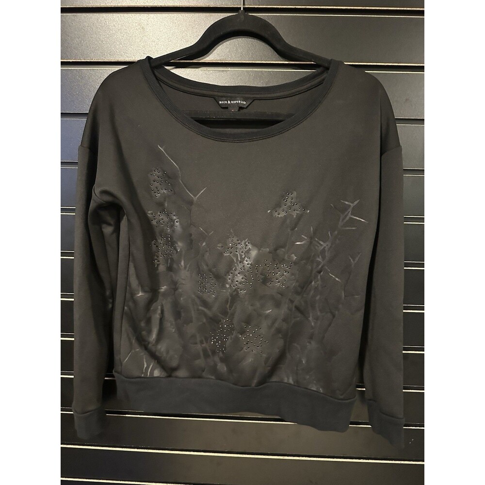 Women’s Rock N Republic Pullover Sweatshirt - Black - Size Small